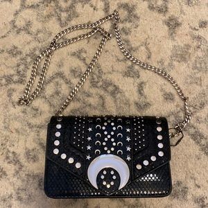 Zara celestial Black Moon and Star Studded bag